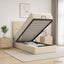 Ottoman seng med madras og LED Cremefarvet 90 x 200 cm Stof