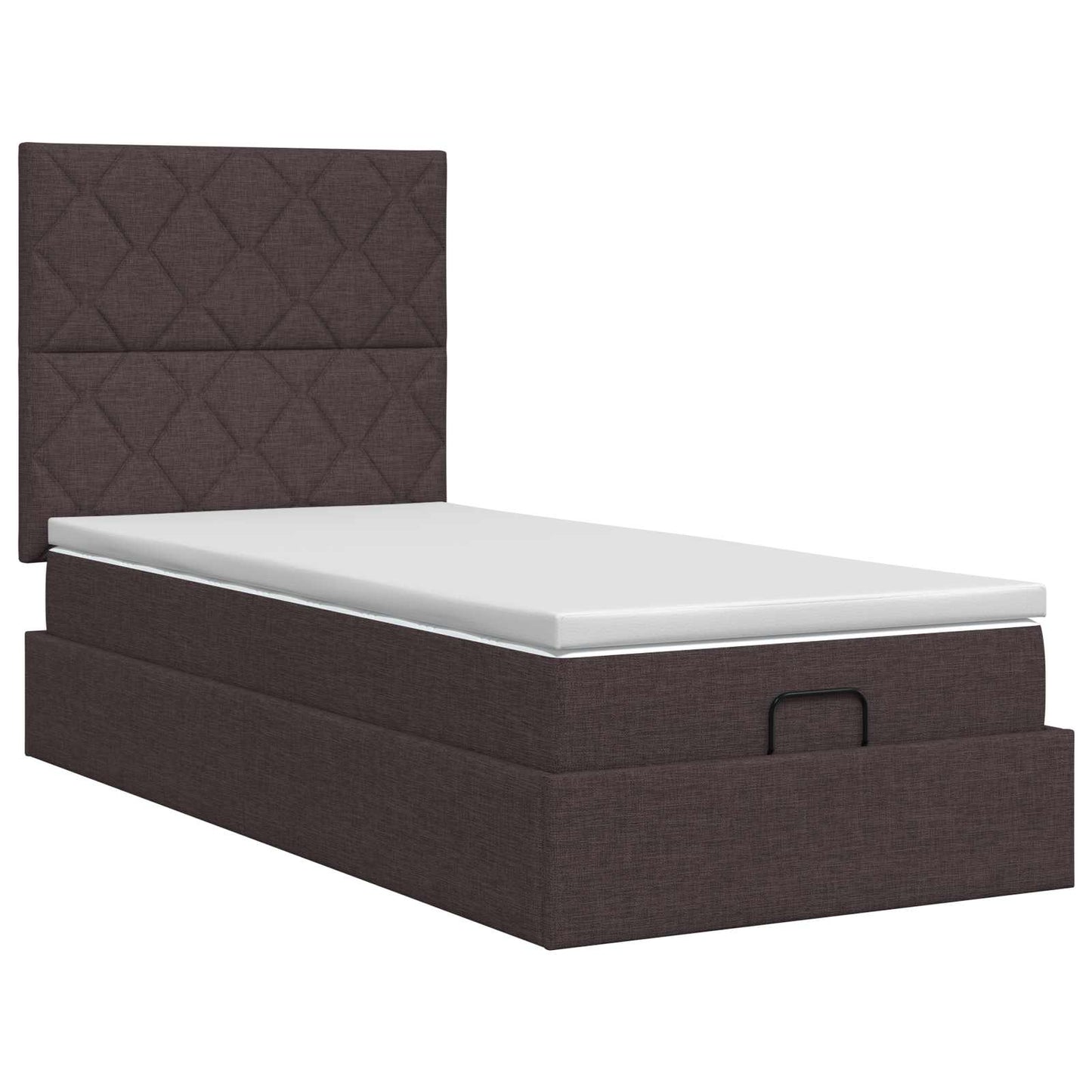Ottoman seng med madras Mørk Brun 90 x 190 cm Stof