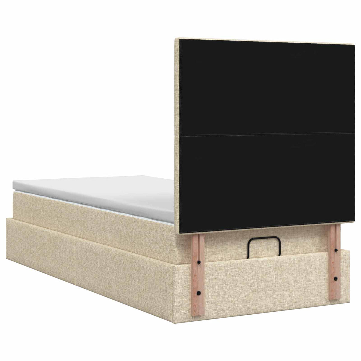 Ottoman seng med madras Cremefarvet 100 x 200 cm Stof