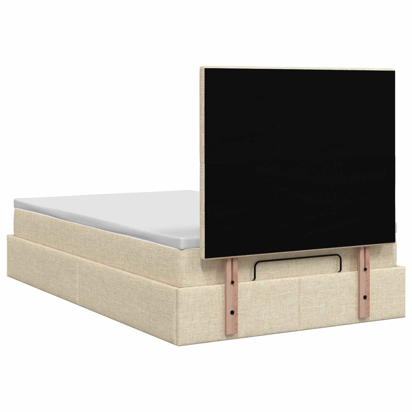 Ottoman seng med madras Cremefarvet 120 x 190 cm Stof
