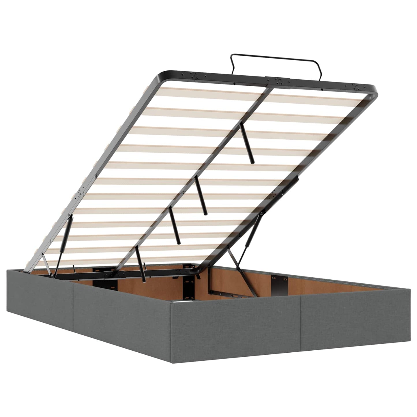 Ottoman seng med madras Mørkegrå 120 x 200 cm Stof