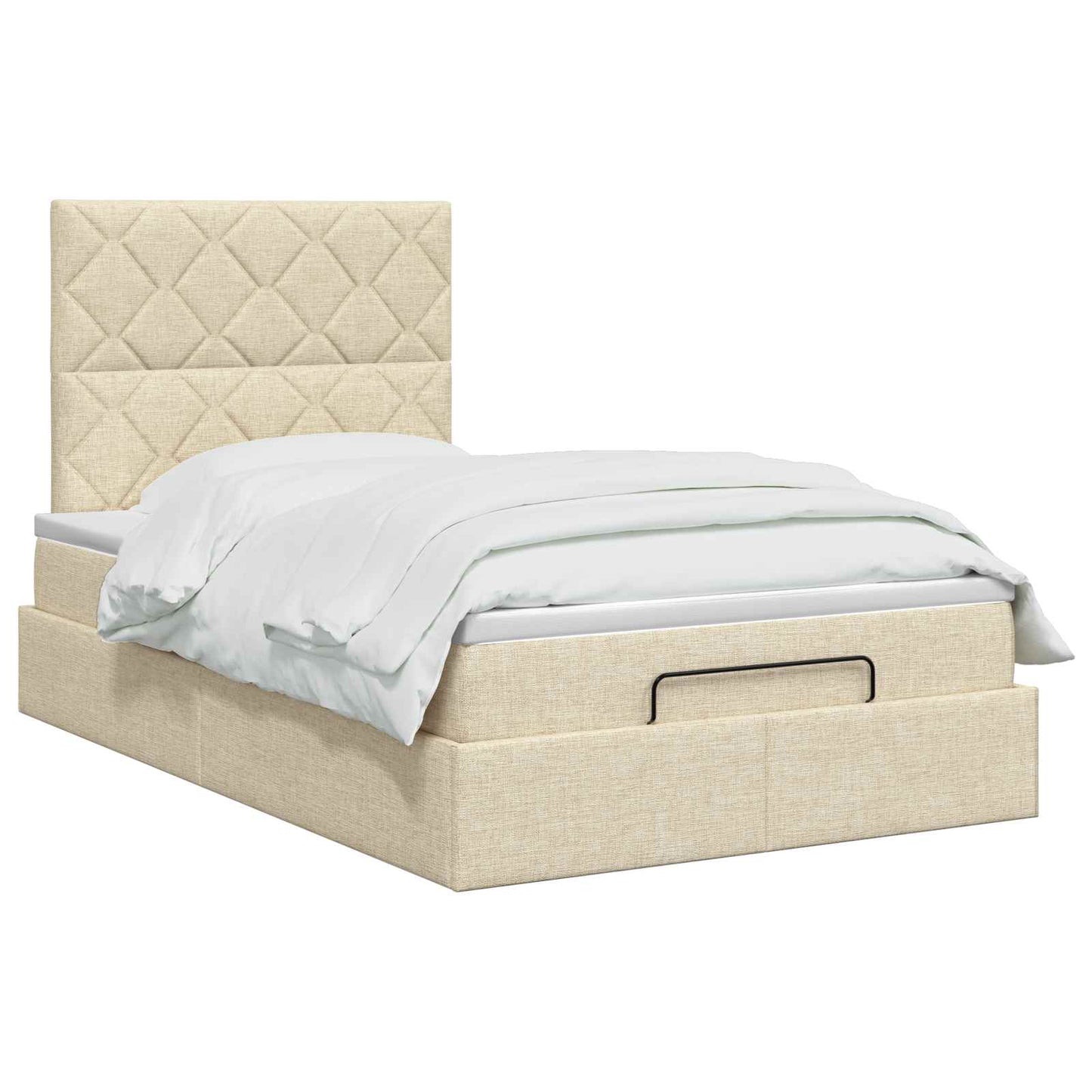Ottoman seng med madras Cremefarvet 120 x 200 cm Stof