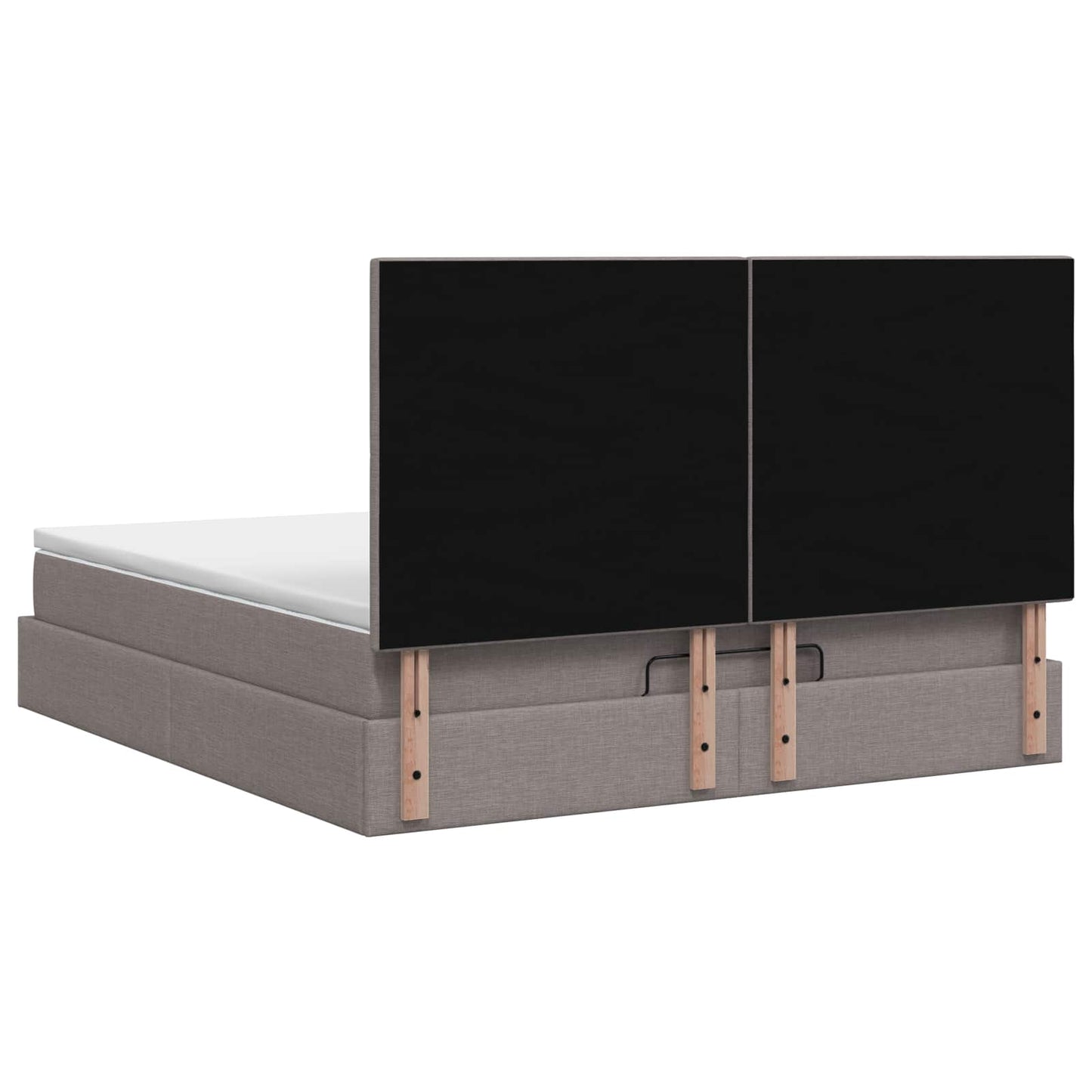 Ottoman seng med madras Gråbrun 140 x 190 cm Stof