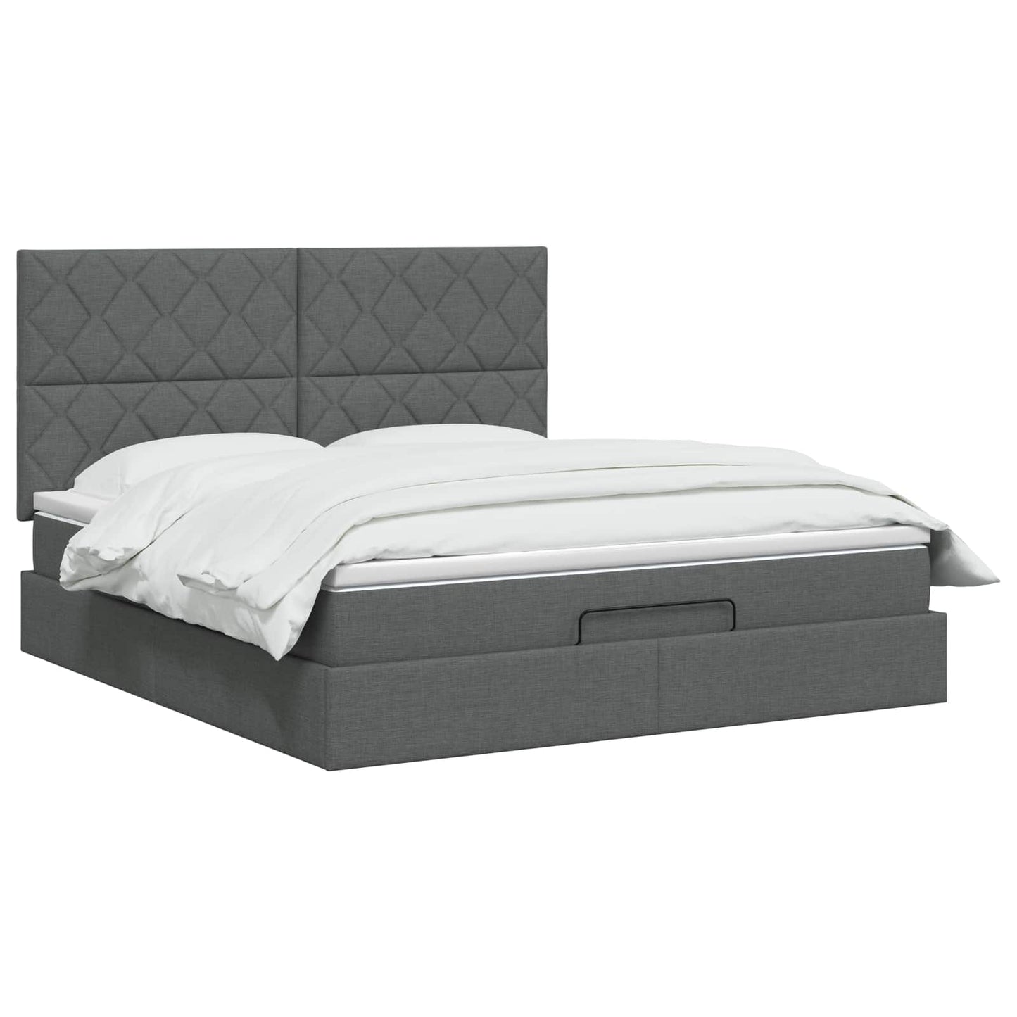 Ottoman seng med madras Mørkegrå 180 x 200 cm Stof