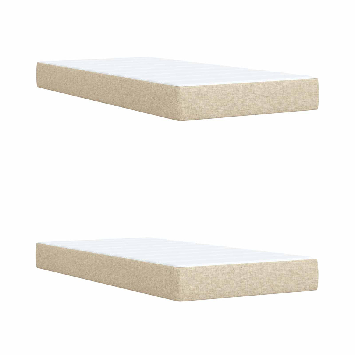 Ottoman seng med madras Cremefarvet 200 x 200 cm Stof