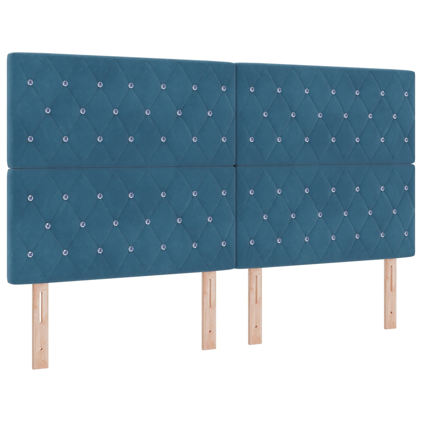 Ottoman seng med madras Mørk blå 180 x 200 cm Fløjl