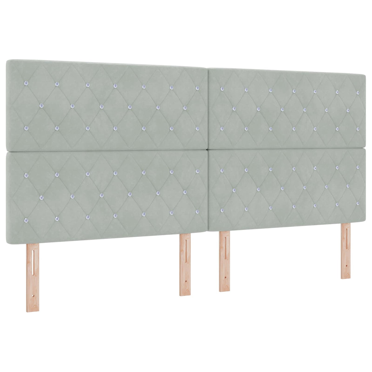 Ottoman seng med madras Lysegrå 200 x 200 cm Fløjl