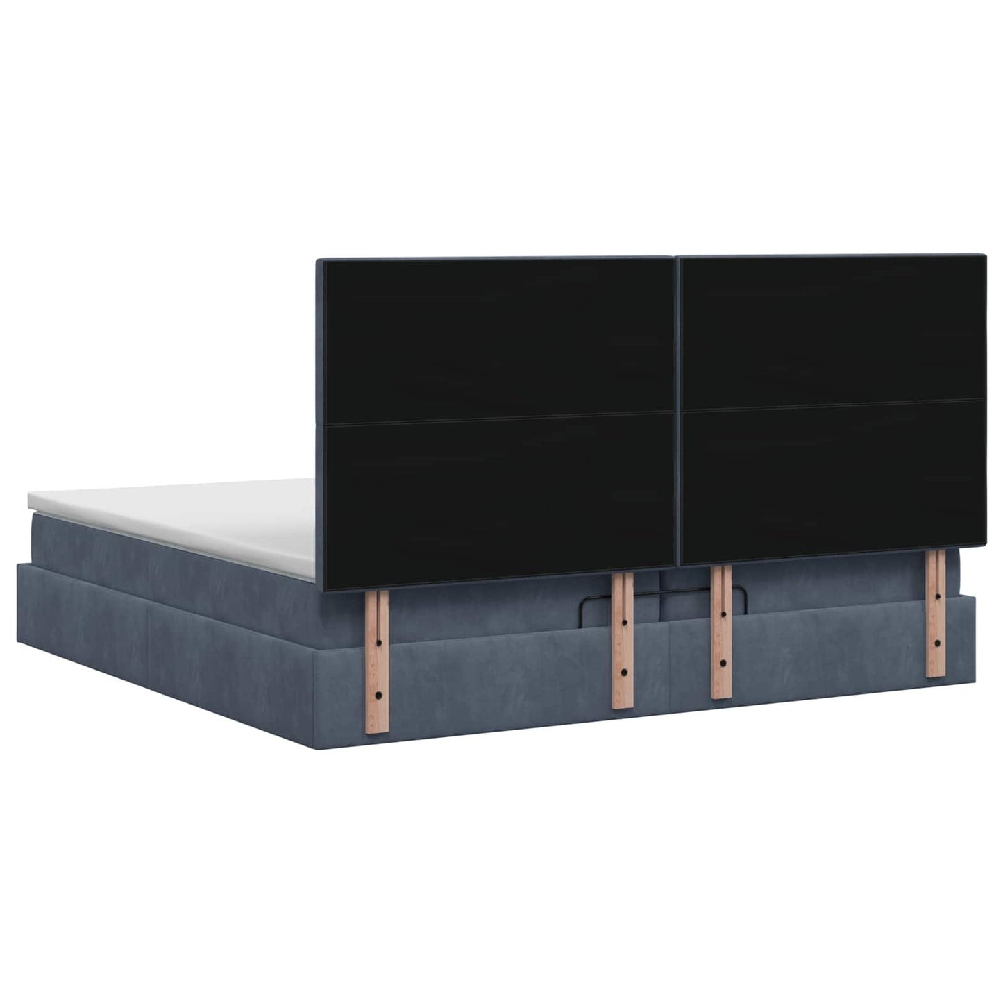 Ottoman seng med madras Mørkegrå 200 x 200 cm Fløjl