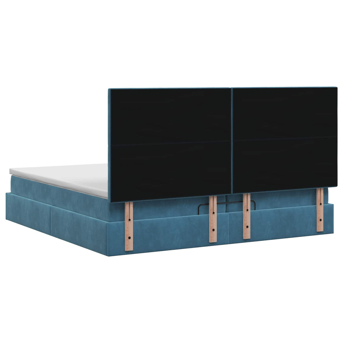 Ottoman seng med madras Mørk blå 200 x 200 cm Fløjl