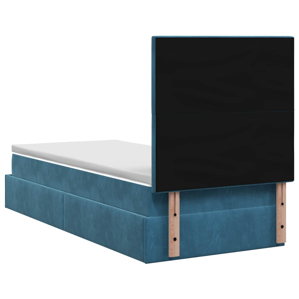 Ottoman seng med madras Mørk blå 90 x 200 cm Fløjl