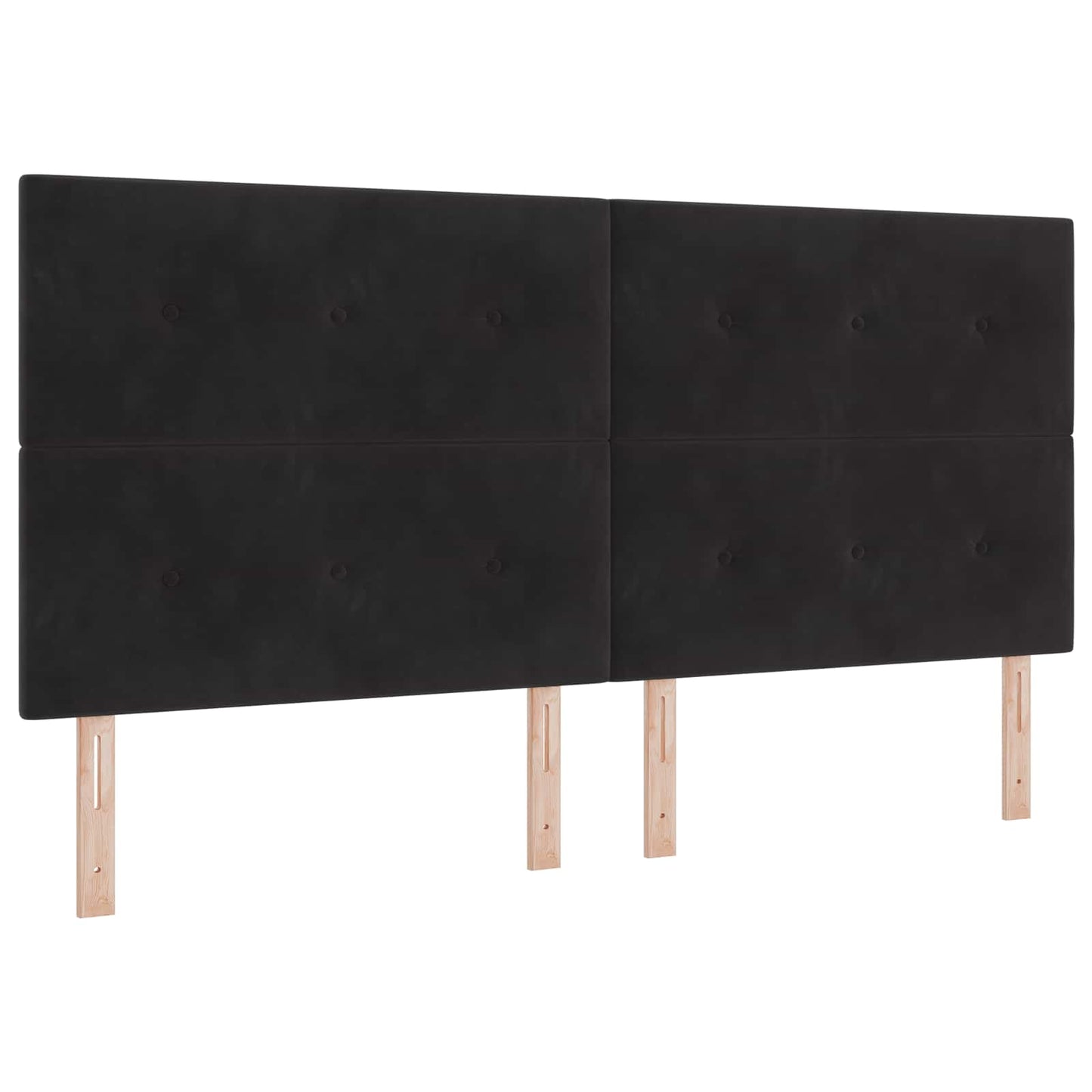 Ottoman seng med madras med hovedgærde Sort 200 x 200 cm Fløjl