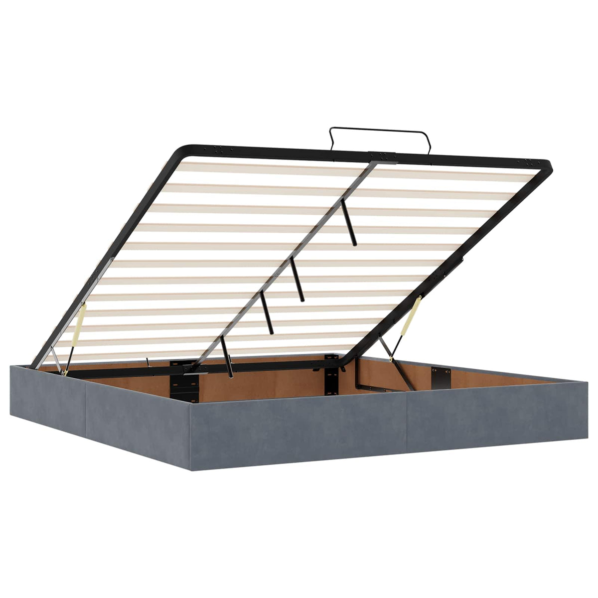 Ottoman seng med madras Mørkegrå 180 x 200 cm Fløjl