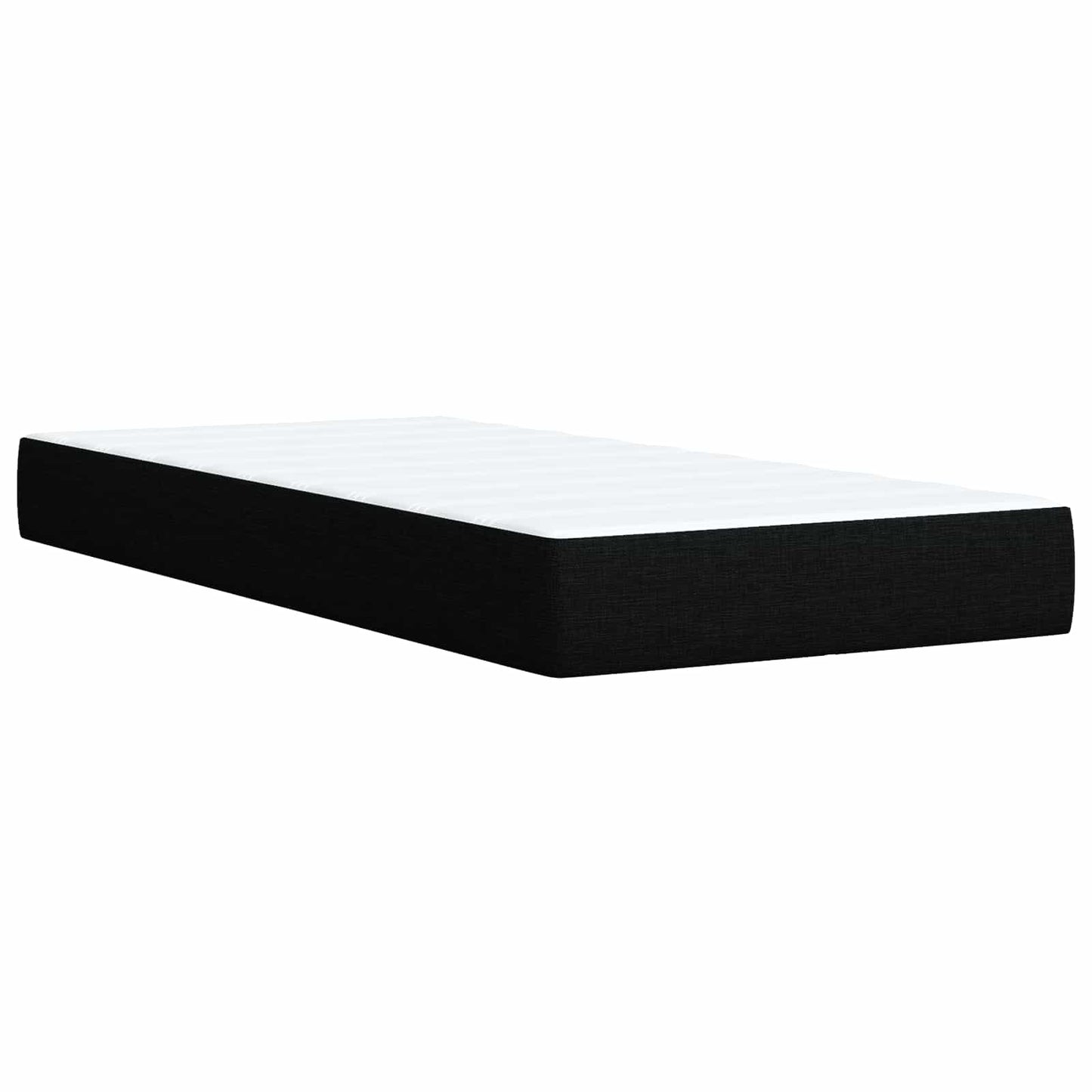 Ottoman seng med madras og LED Sort 90 x 190 cm Stof
