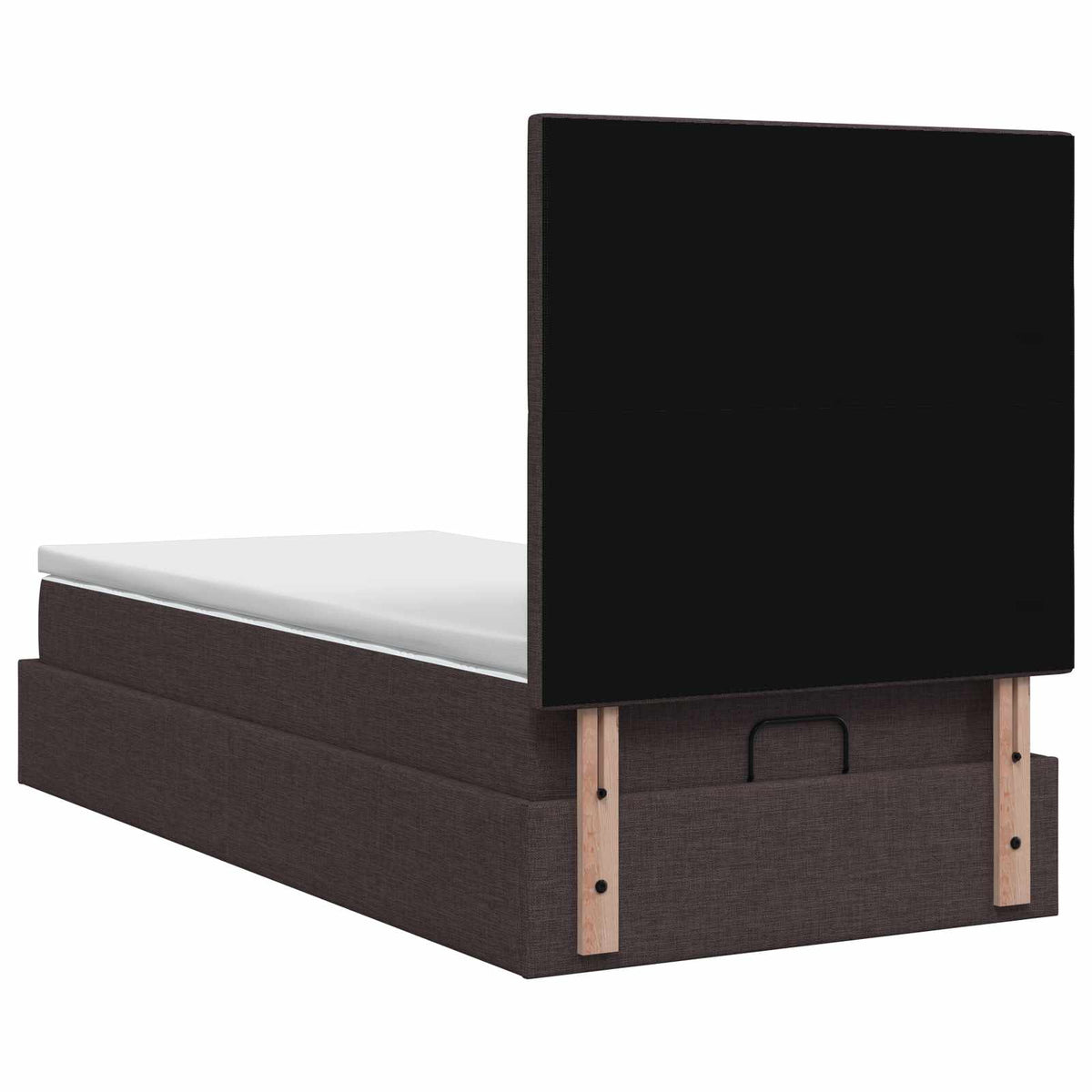 Ottoman seng med madras og LED Mørk Brun 100 x 200 cm Stof