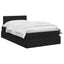 Ottoman seng med madras og LED Sort 120 x 190 cm Stof