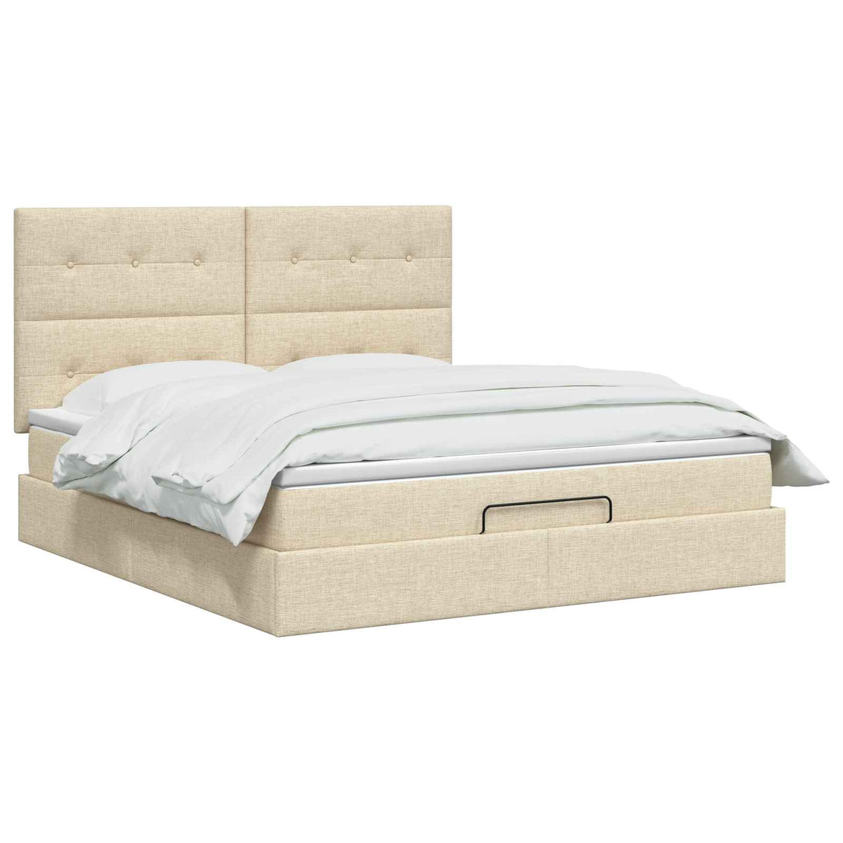 Ottoman seng med madras og LED Cremefarvet 180 x 200 cm Stof