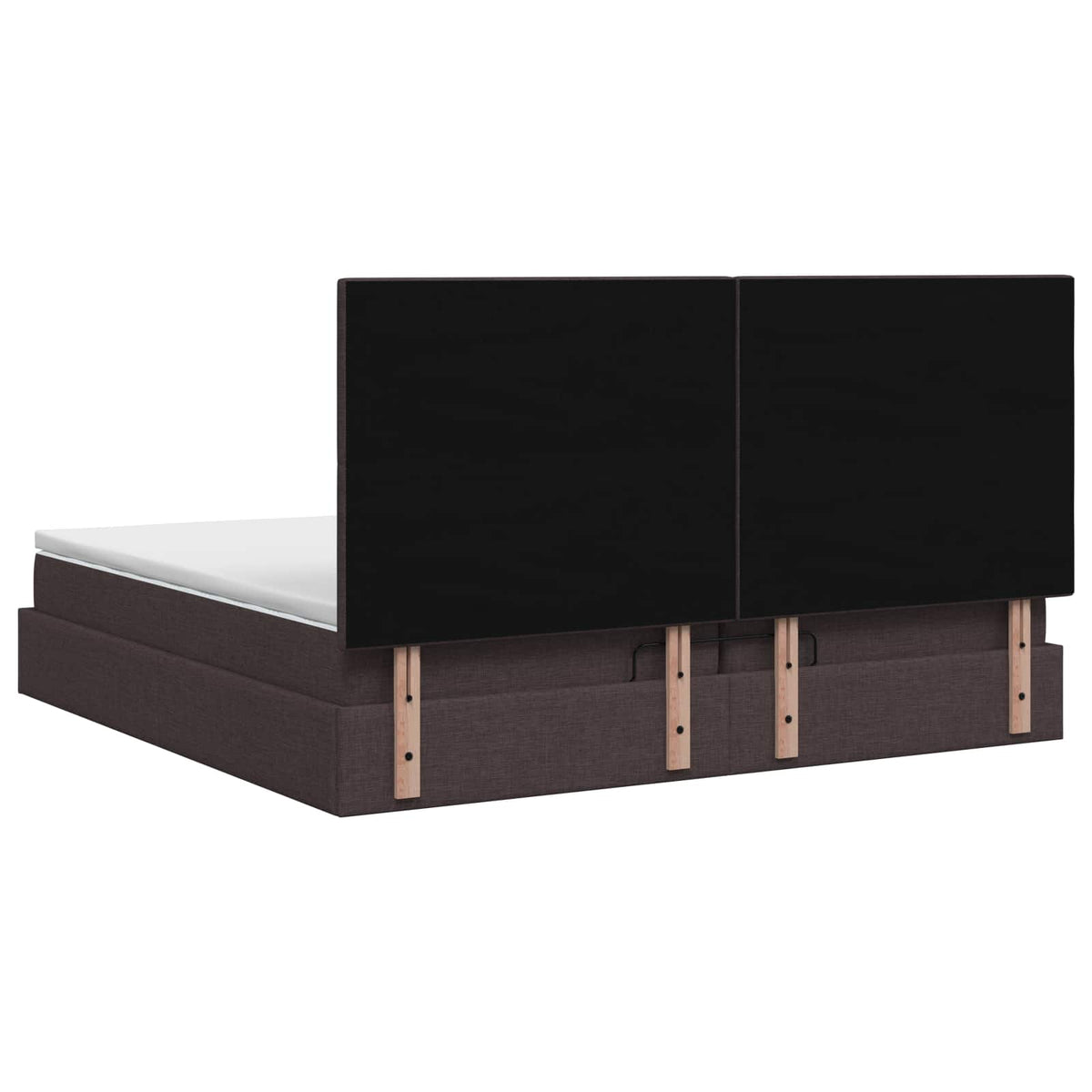 Ottoman seng med madras og LED Mørk Brun 200 x 200 cm Stof
