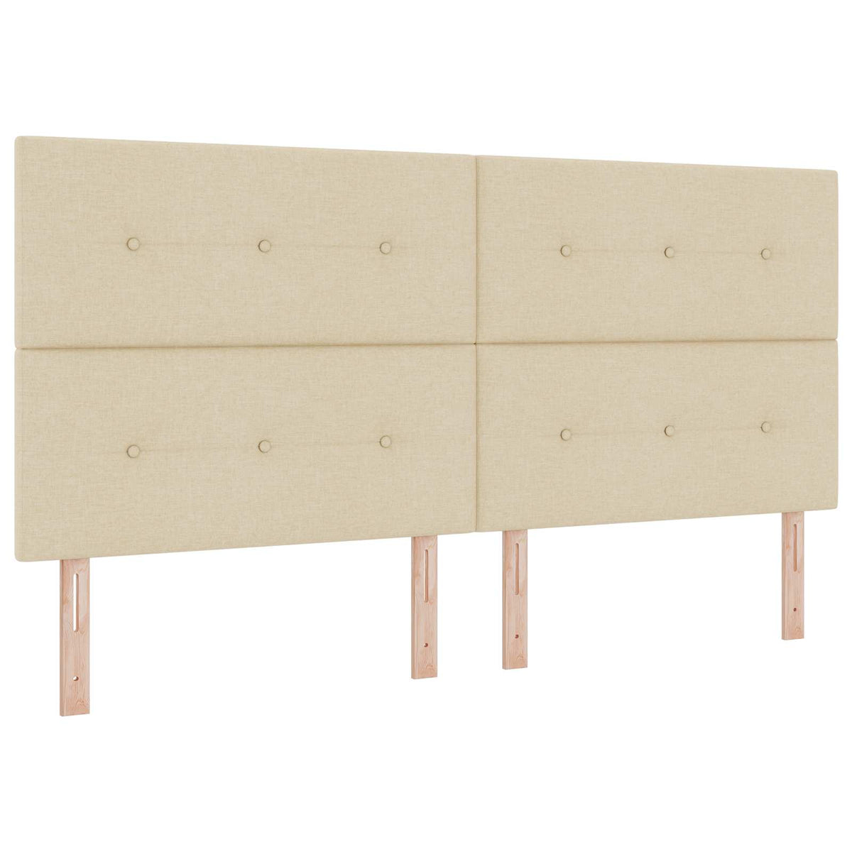 Ottoman seng med madras og LED Cremefarvet 200 x 200 cm Stof