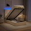 Ottoman seng med madras og LED Cremefarvet 90 x 190 cm Stof