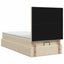 Ottoman seng med madras og LED Cremefarvet 90 x 200 cm Stof