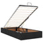 Ottoman seng med madras og LED Sort 100 x 200 cm Stof