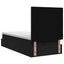 Ottoman seng med madras og LED Sort 100 x 200 cm Stof