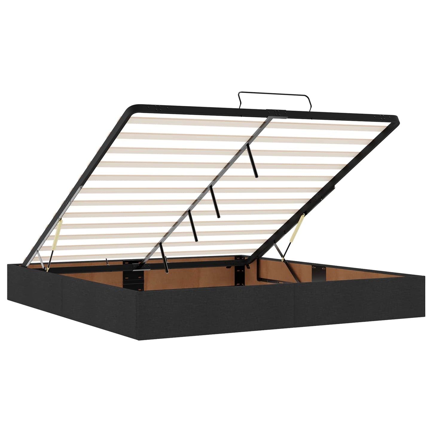 Ottoman seng med madras og LED Sort 180 x 200 cm Stof