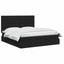 Ottoman seng med madras og LED Sort 180 x 200 cm Stof