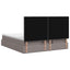 Ottoman seng med madras og LED Gråbrun 180 x 200 cm Stof