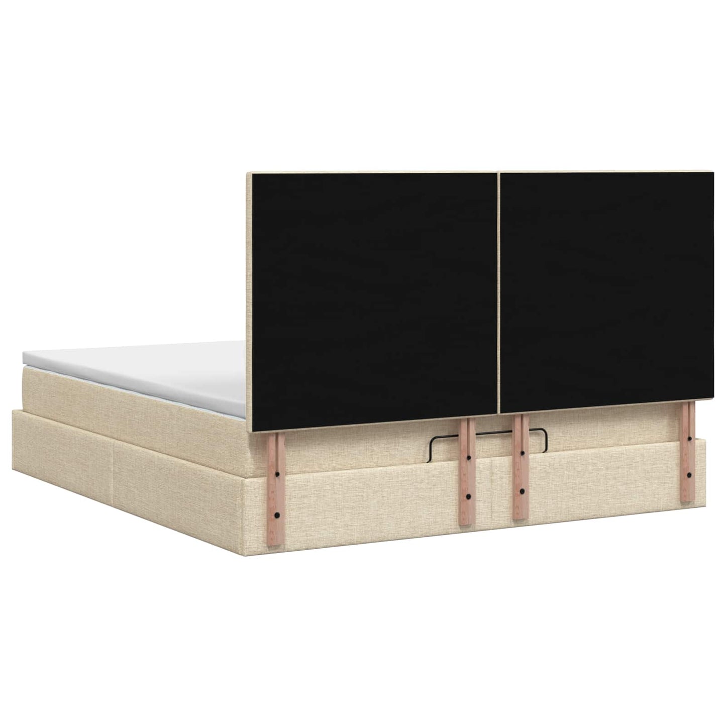 Ottoman seng med madras og LED Cremefarvet 180 x 200 cm Stof