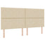 Ottoman seng med madras og LED Cremefarvet 200 x 200 cm Stof