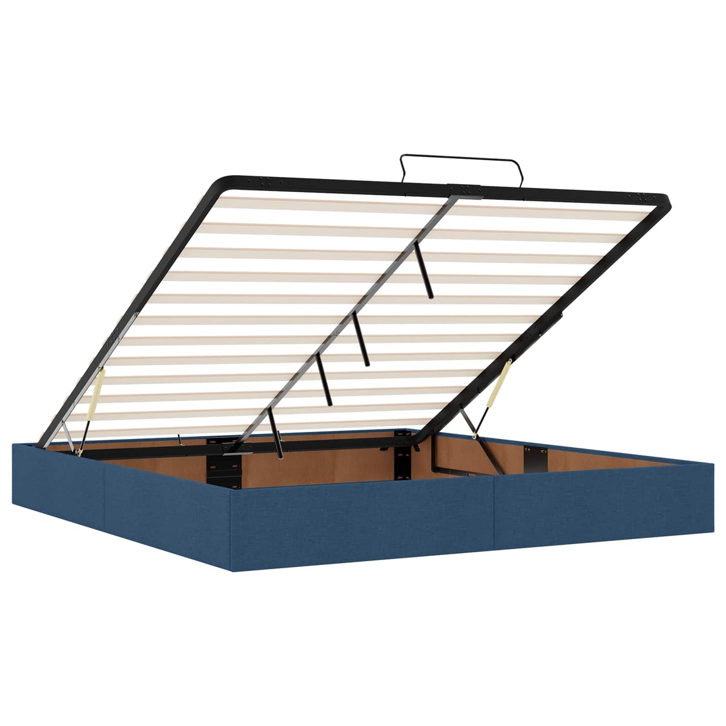 Ottoman seng med madras og LED Blå 200 x 200 cm Stof