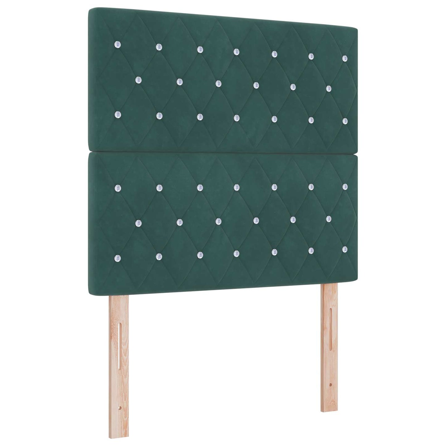 Ottoman seng med madras og LED Mørkegrøn 90 x 190 cm Fløjl