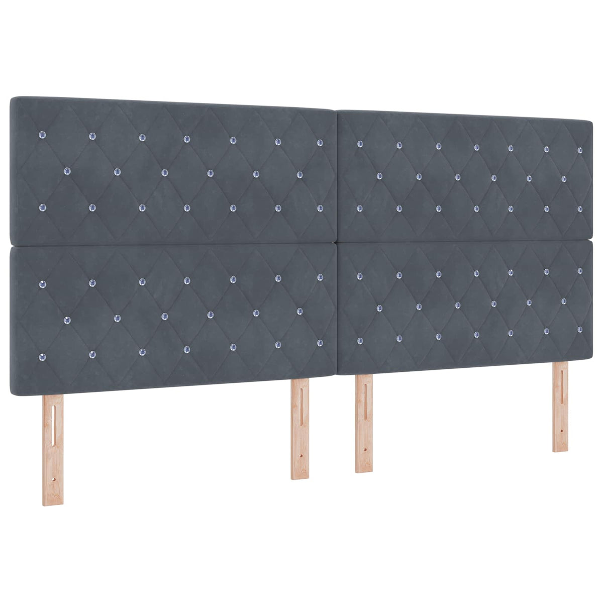 Ottoman seng med madras og LED Mørkegrå 200 x 200 cm Fløjl