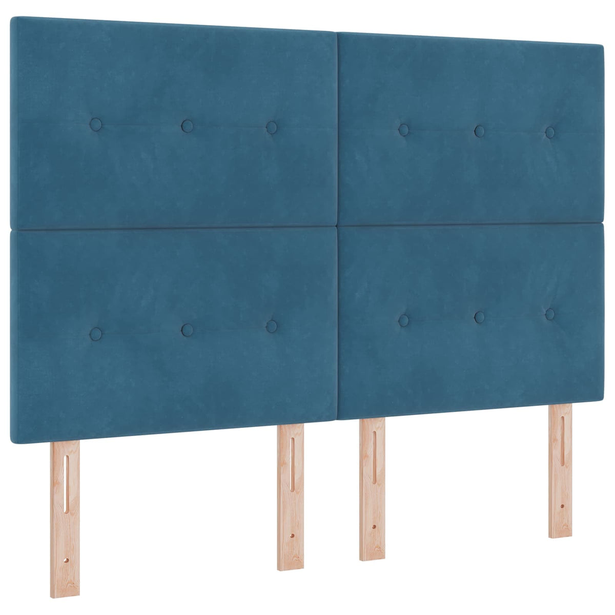 Ottoman seng med madras og LED Mørkeblå 140 x 190 cm Fløjl