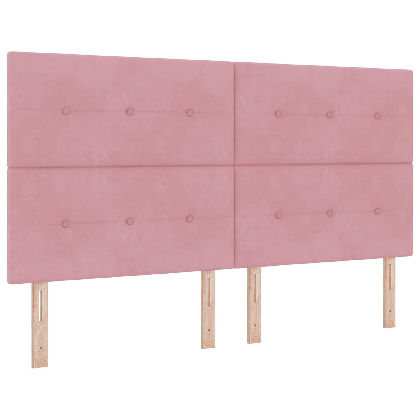 Ottoman seng med madras og LED Lyserød 180 x 200 cm Fløjl