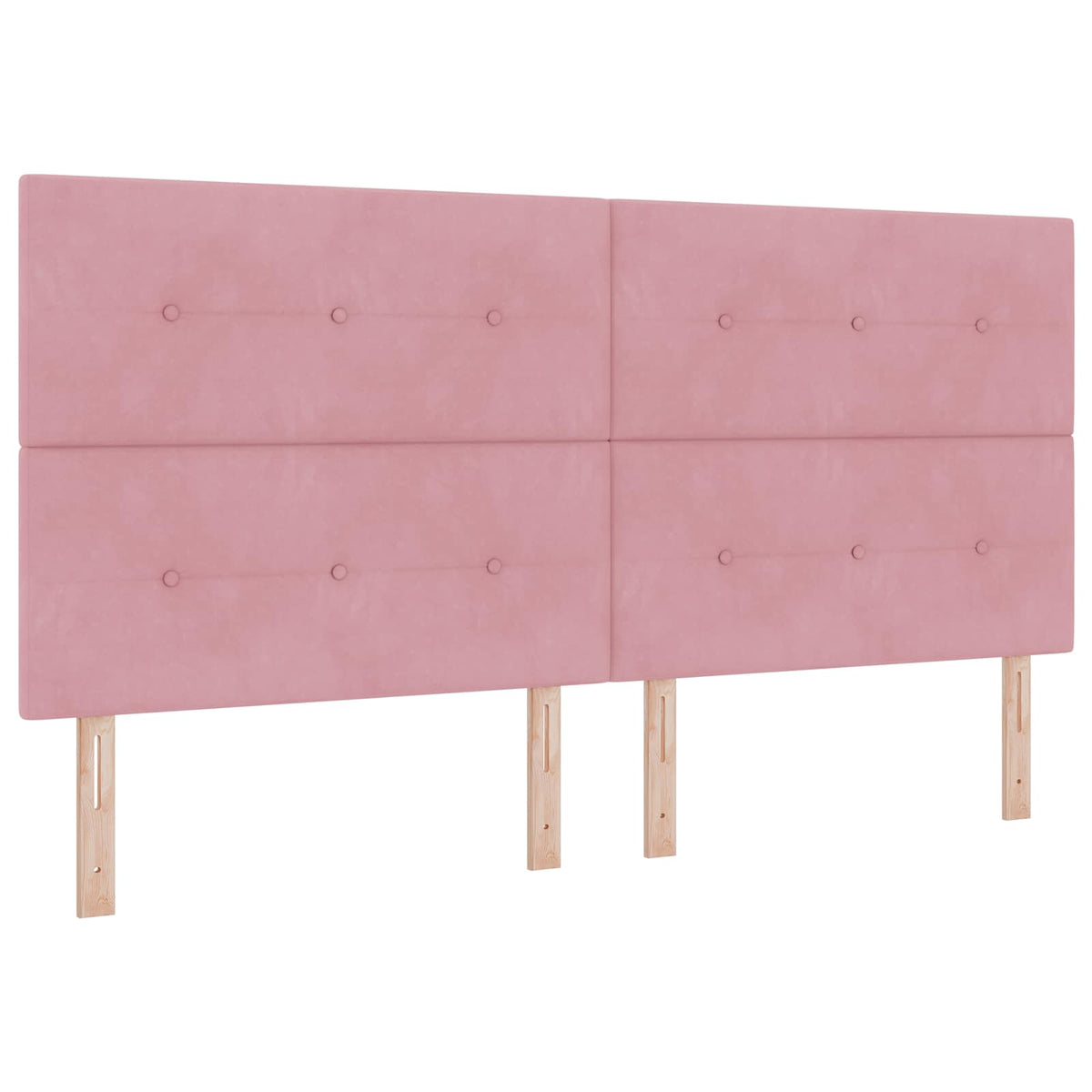 Ottoman seng med madras og LED Lyserød 200 x 200 cm Fløjl