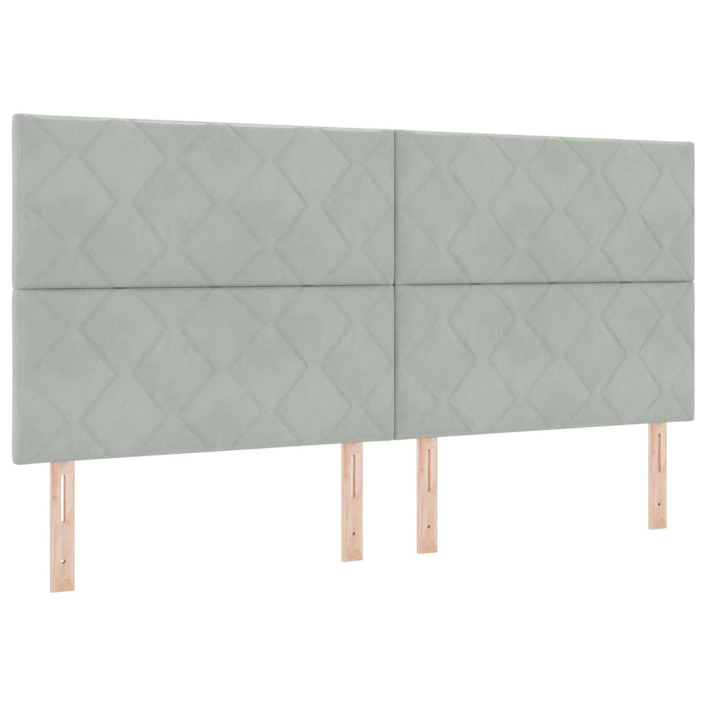Ottoman seng med madras og LED Lysegrå 200 x 200 cm Fløjl