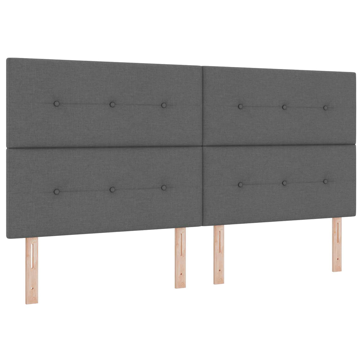 Ottoman seng med madras og LED Mørkegrå 200 x 200 cm Stof