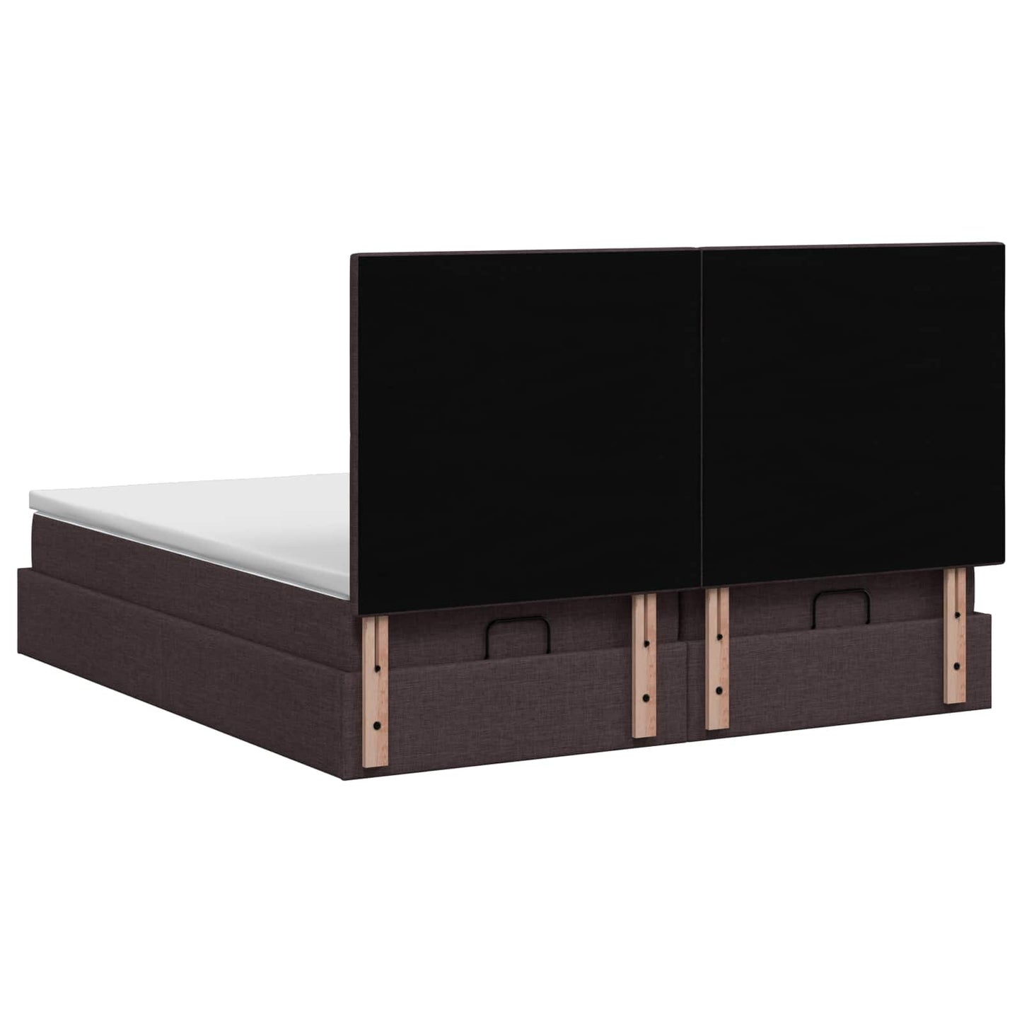Ottoman seng med madras og LED Mørk Brun 200 x 200 cm Stof