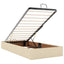 Ottoman seng med madras og LED Cremefarvet 180 x 200 cm Stof