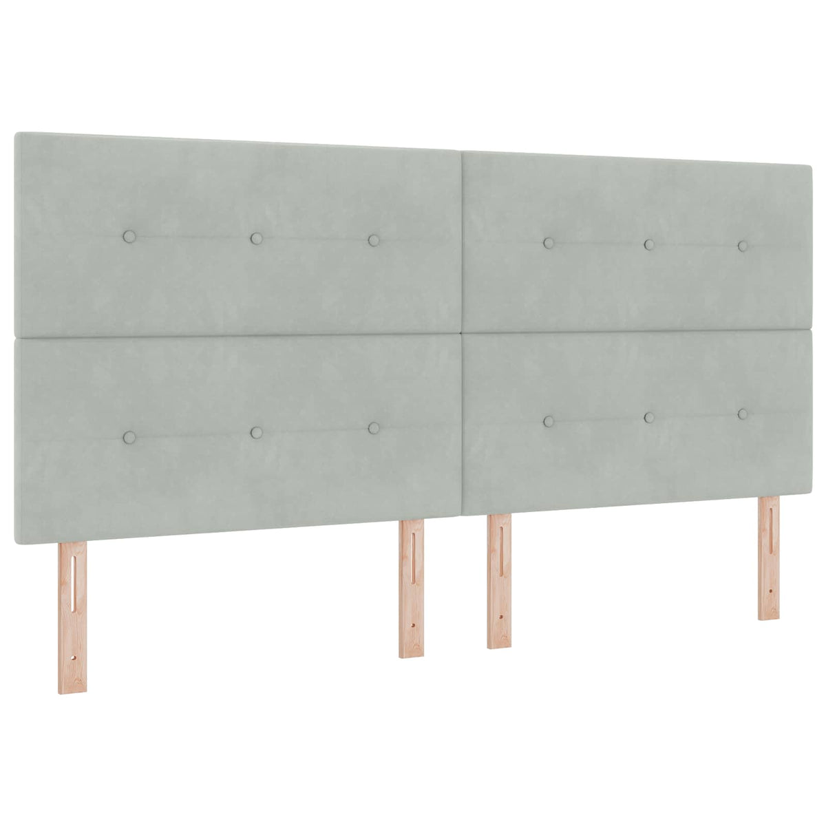 Ottoman seng med madras og LED Lysegrå 200 x 200 cm Velour