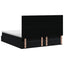 Ottoman seng med madras og LED Sort 200 x 200 cm Velour
