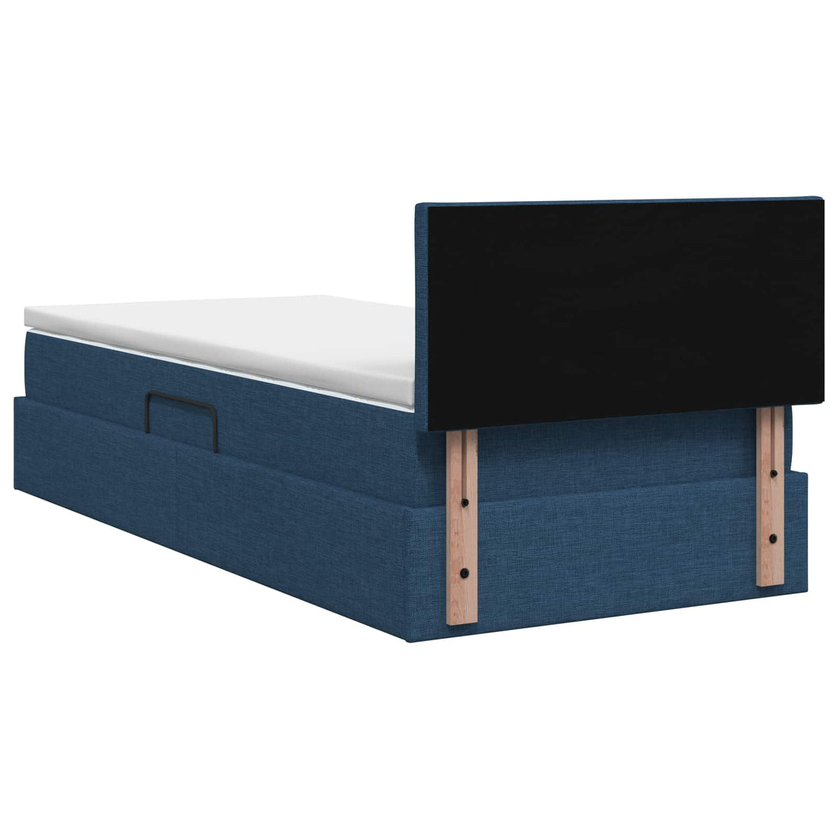 Seng med opbevaring og madras Blå 90 x 200 cm Fløjl