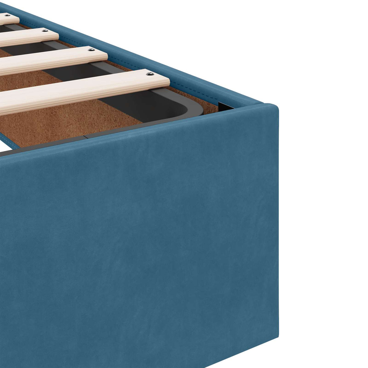 Opbevaringsseng med hovedgærde Mørk blå 140 x 200 cm Fløjl