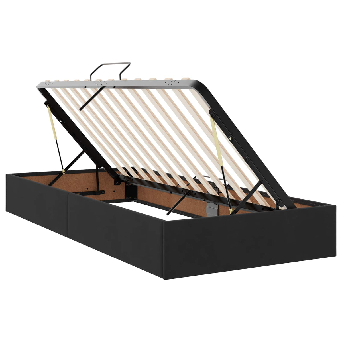 Opbevaringsseng med hovedgærde 2 stk. Sort