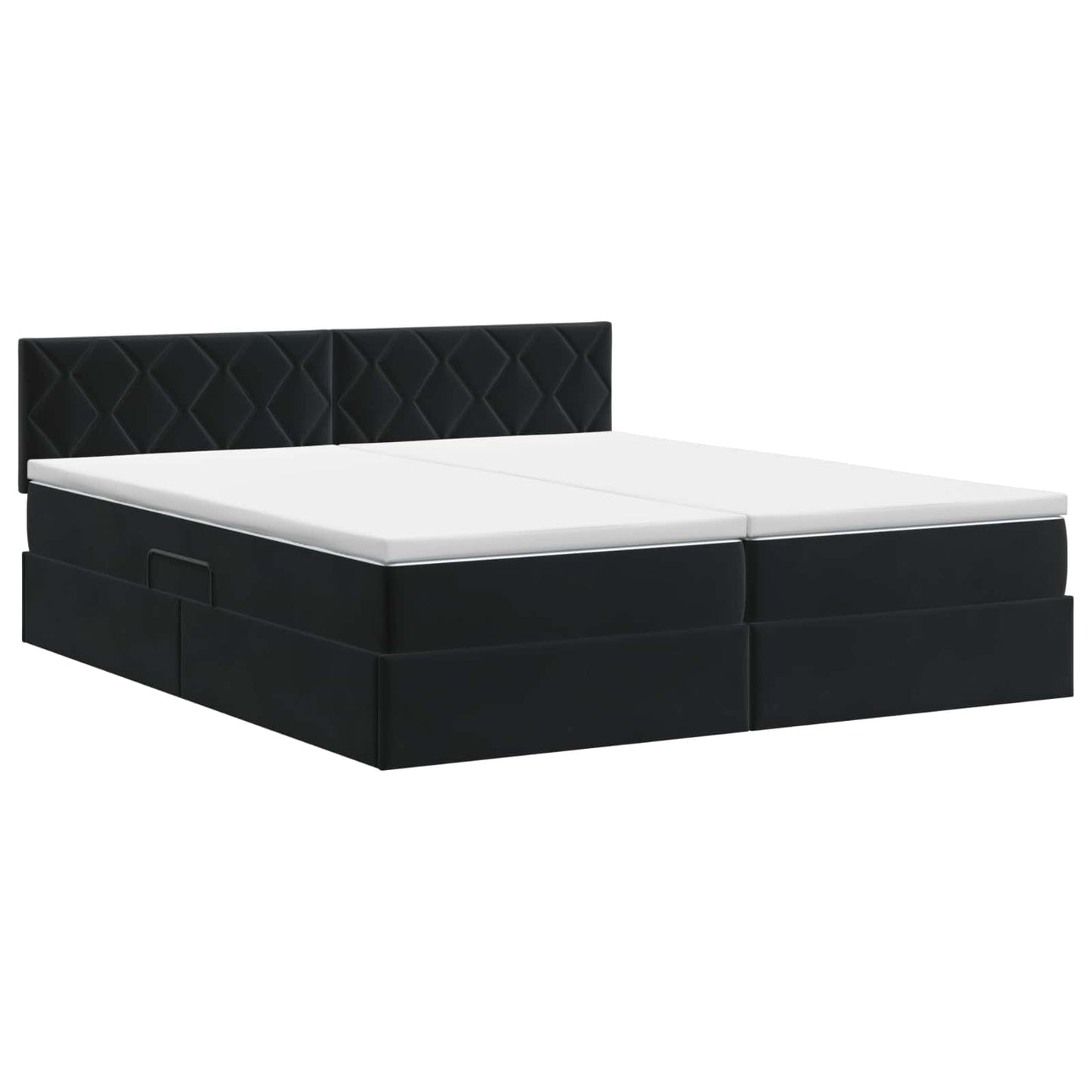 Opbevaringsseng med hovedgærde 2 stk. Sort