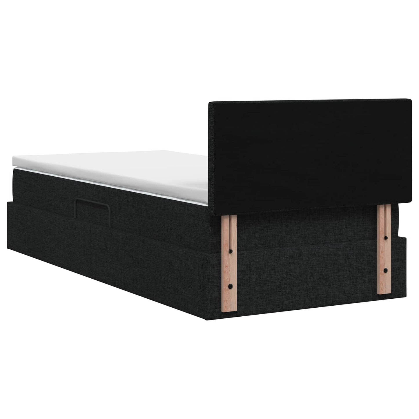 LED opbevarings seng med madras Sort 100 x 200 cm Stof