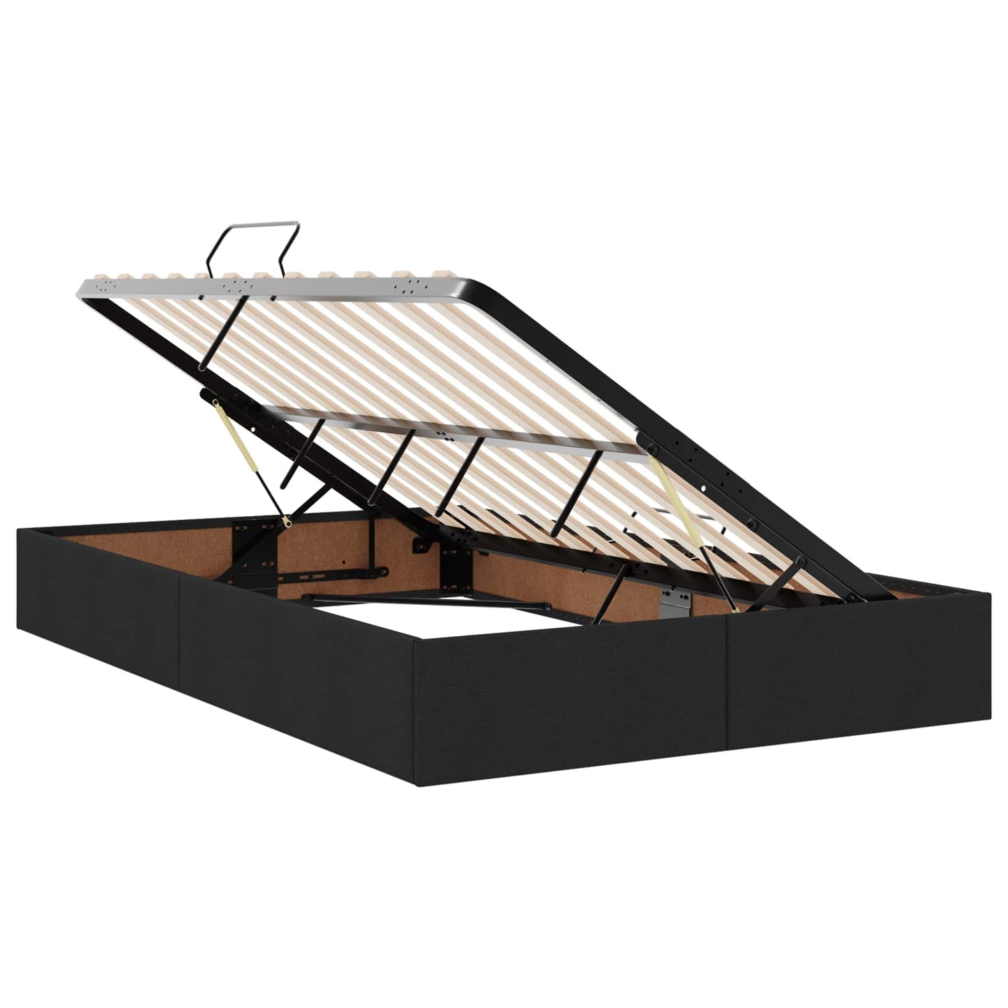LED opbevarings seng med madras Sort 120 x 200 cm Stof
