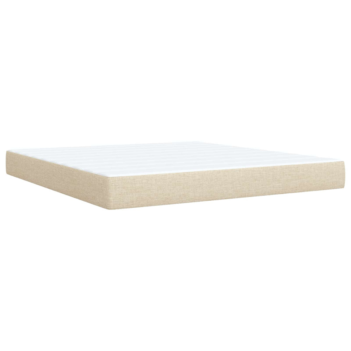 LED opbevarings seng med madras Cremefarvet 180 x 200 cm Stof